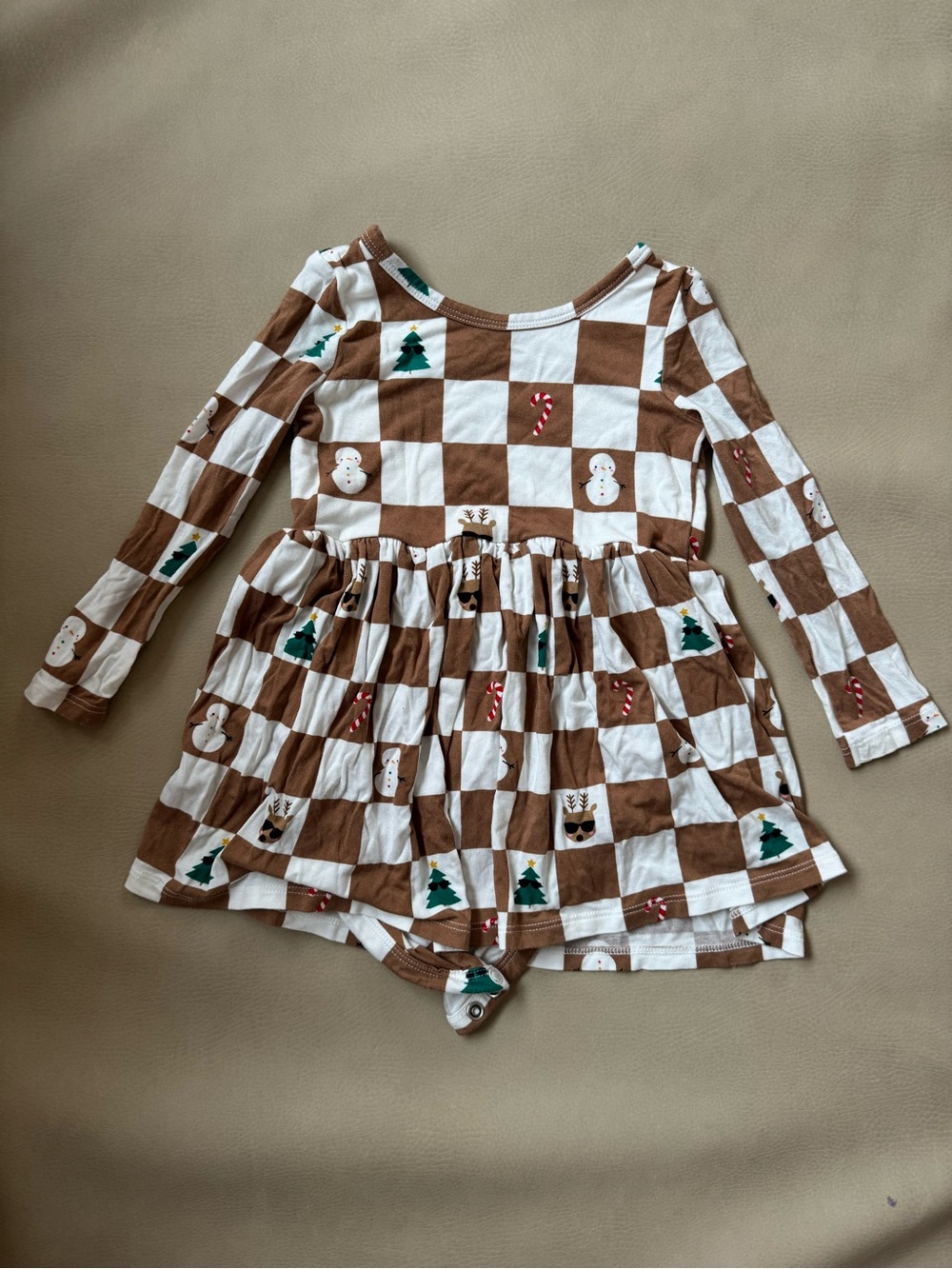 Little Sleepies Christmas Holiday Checks Festive Skater Dress